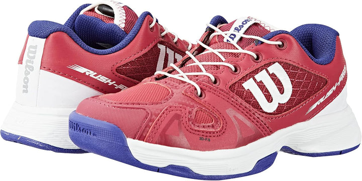 Wilson Mädchen Rush Pro Jr Ql Girls Tennisschuhe 28 1/3 EU Sangria White Clematis Blue, 28 1/3 EU Sa