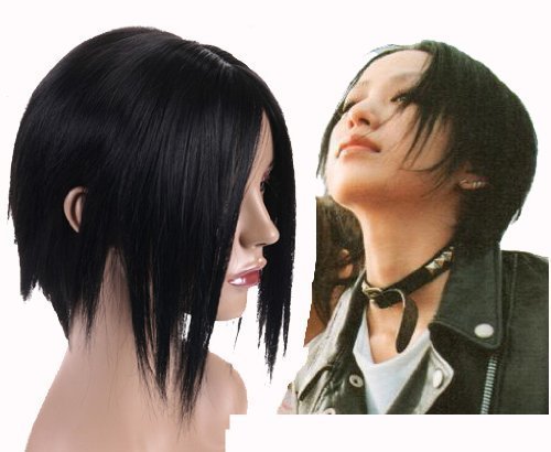 Prettyland Nana Schwarz natürliche fransig pixie kurze Cosplay Perücke kurz-haar Wig Underworld 'Sel