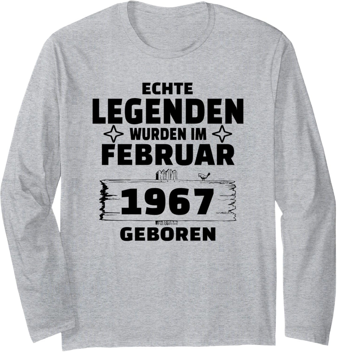 Geburtstag Jahrgang 1967 Februar Design Langarmshirt