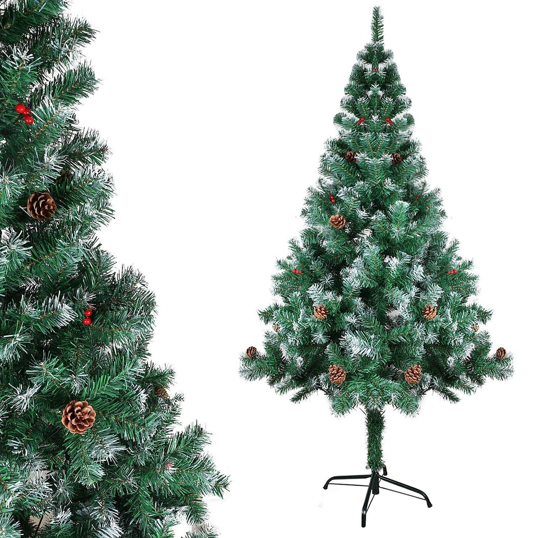 Künstlicher Weihnachtsbaum mit Kiefernzapfen und Beere, beschneiden Spitzen Christbaum inkl. Metalls