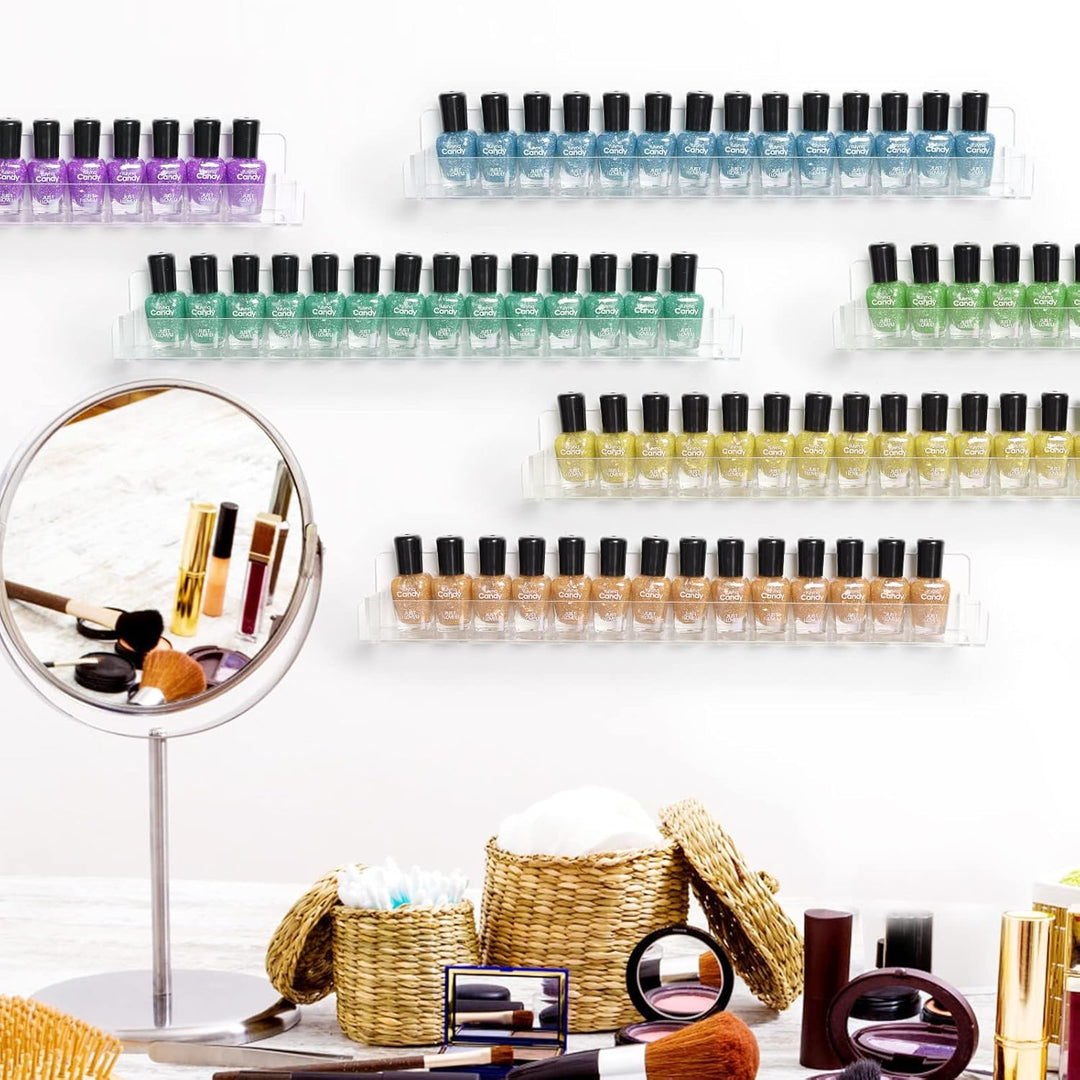 6 Stück Acryl Nagellack Regal Wand, Nagellack Aufbewahrung Wand Wandregal für Nagellackaufbewahrung,