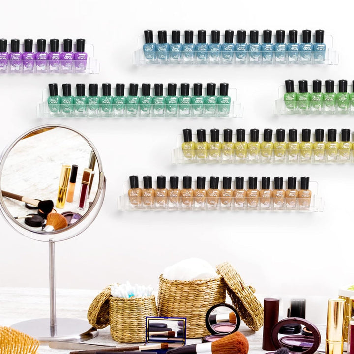 6 Stück Acryl Nagellack Regal Wand, Nagellack Aufbewahrung Wand Wandregal für Nagellackaufbewahrung,