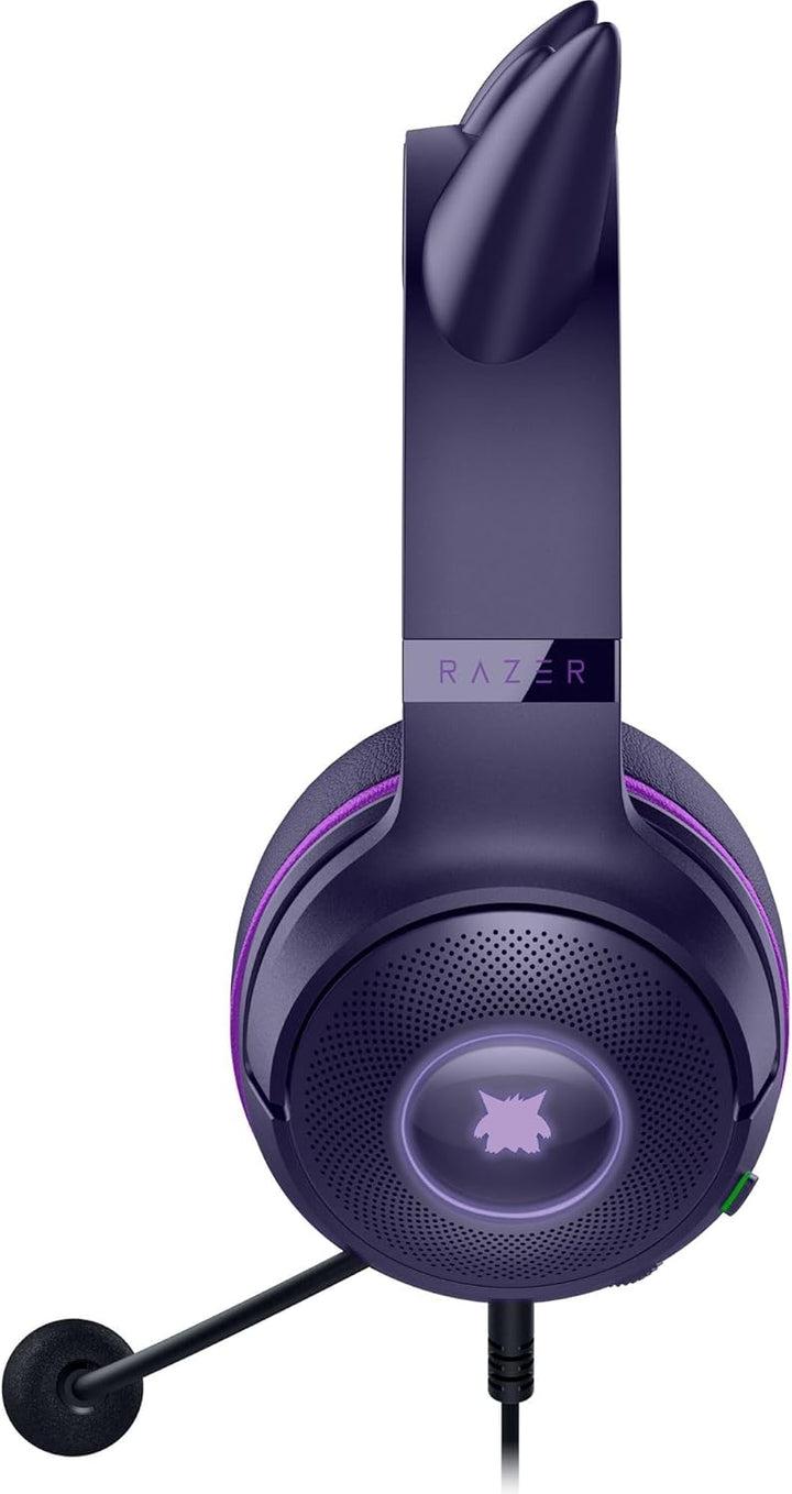 Razer Kraken Kitty V2 - Gengar Pokémon Edition - USB-Headset - Gengar-Stacheln - Streamreaktive Bele