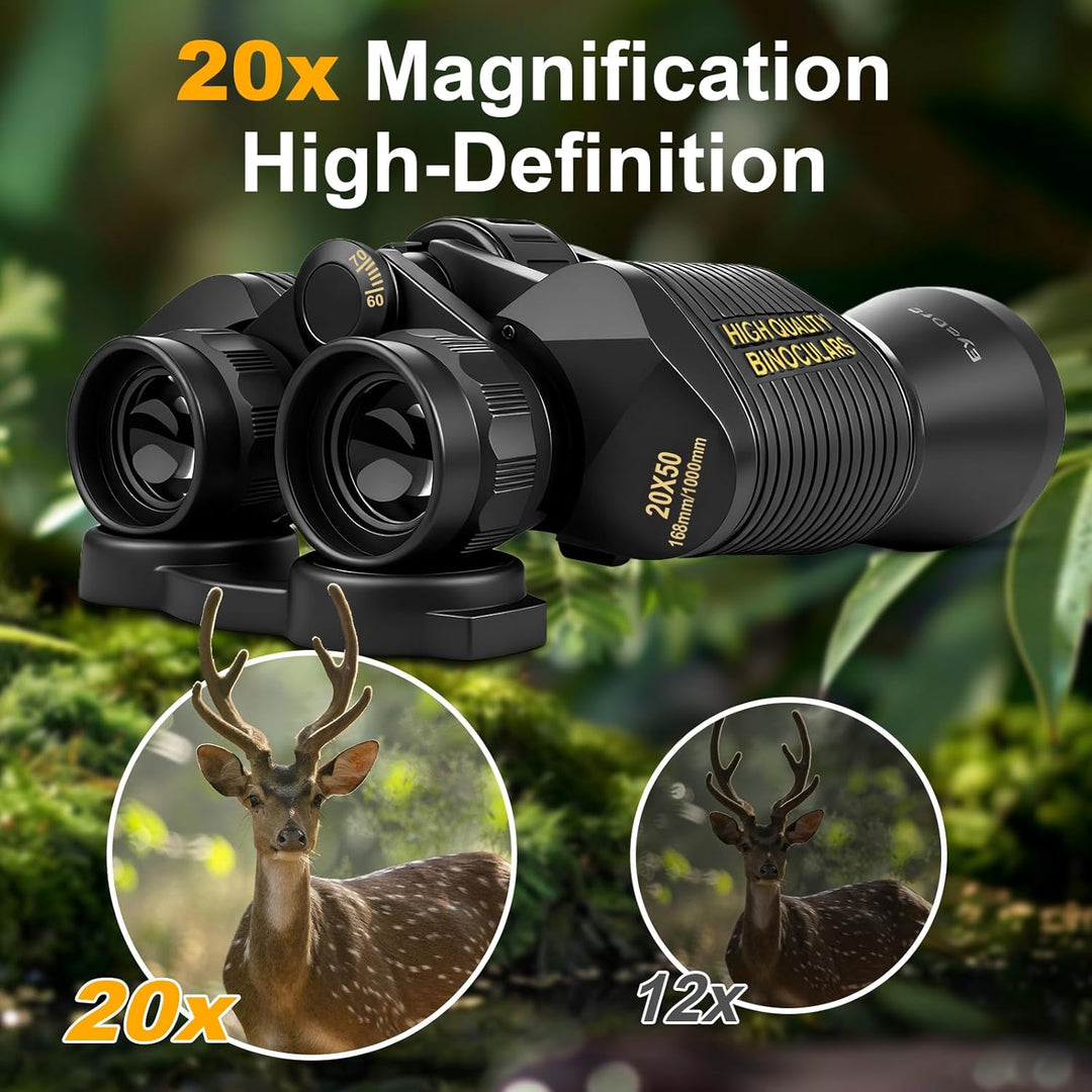 flintronic 20x50 Kompakt Fernglas, HD Fernglas Kinder Erwachsene BAK4 HD Prisma + FMC Objektiv mit T