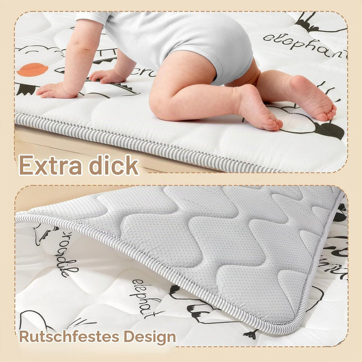 Krabbelmatt Baby 127x127cm,Faltbar Spielmatte Baby,Weiche Dicke Krabbeldecke maschinenwaschbare für