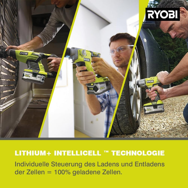 RYOBI 18 V ONE+ Akku-Starterset RC18120-150 (Lithium+ Akkutechnologie: Akku-Ladestandsanzeige, Einze