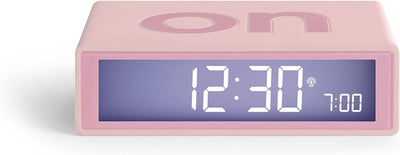 Lexon Design Flip+ Funkgesteuerter umkehrbarer LCD-Wecker aus ABS und Gummi in der Farbe Pink, Masse