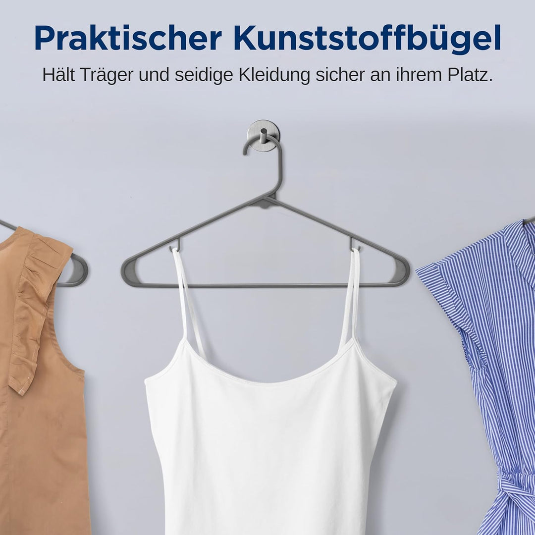 SereneLife Kleiderbügel Plastik, 150 Stück für Kleideraufbewahrung & Organisation, Platzsparende Kle