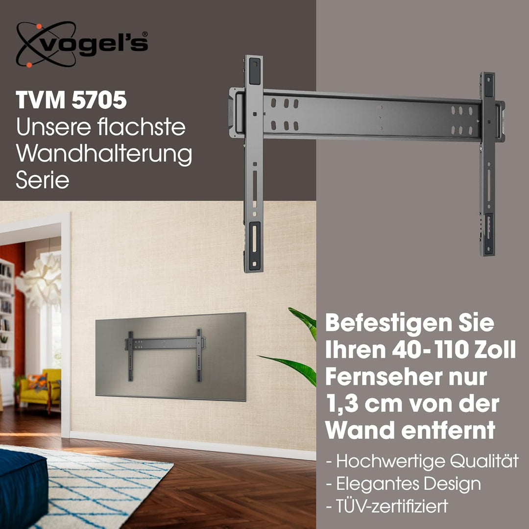 Vogel's TVM 5705 – Ultraflache TV-Wandhalterung mit einzigartigem GuidanceSystem™ Einhängemechanismu