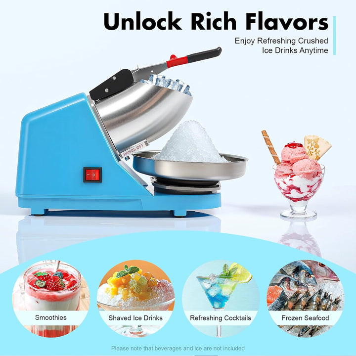 Elektrischer Ice Crusher,Eiszerkleiner Edelstahl,Crusheisbereiter Mit Ersatz-Plastikring,Eiszerklein