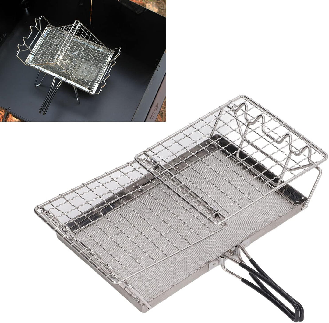 Qcwwy Faltbarer Camp Stove Toaster für Wandern Camping Angel Picknick, Edelstahl Outdoor Toaster Rac