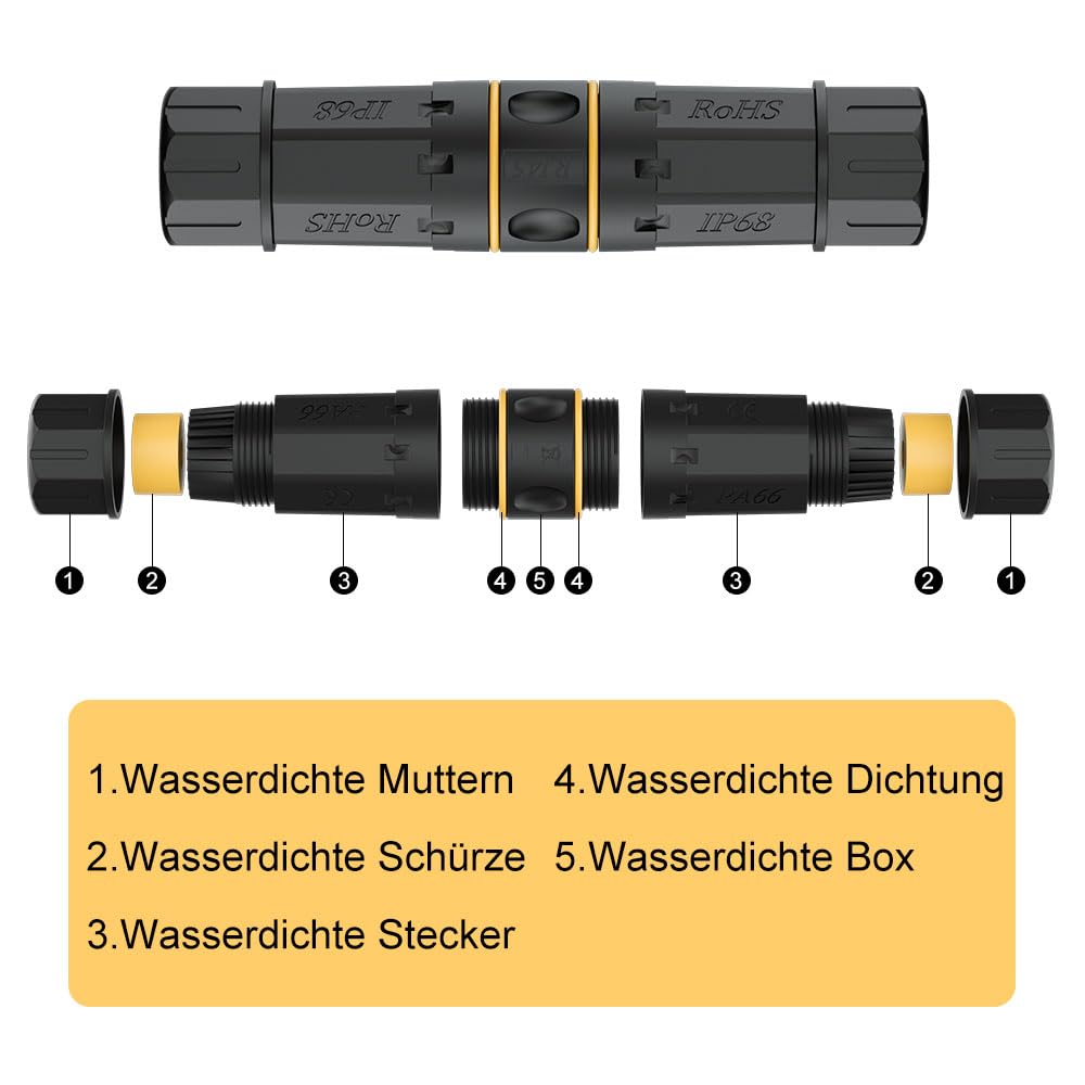 iwillink Cat7 IP68 wasserdichte RJ45 Kupplung LAN Verbinder, 8 Stück, 8