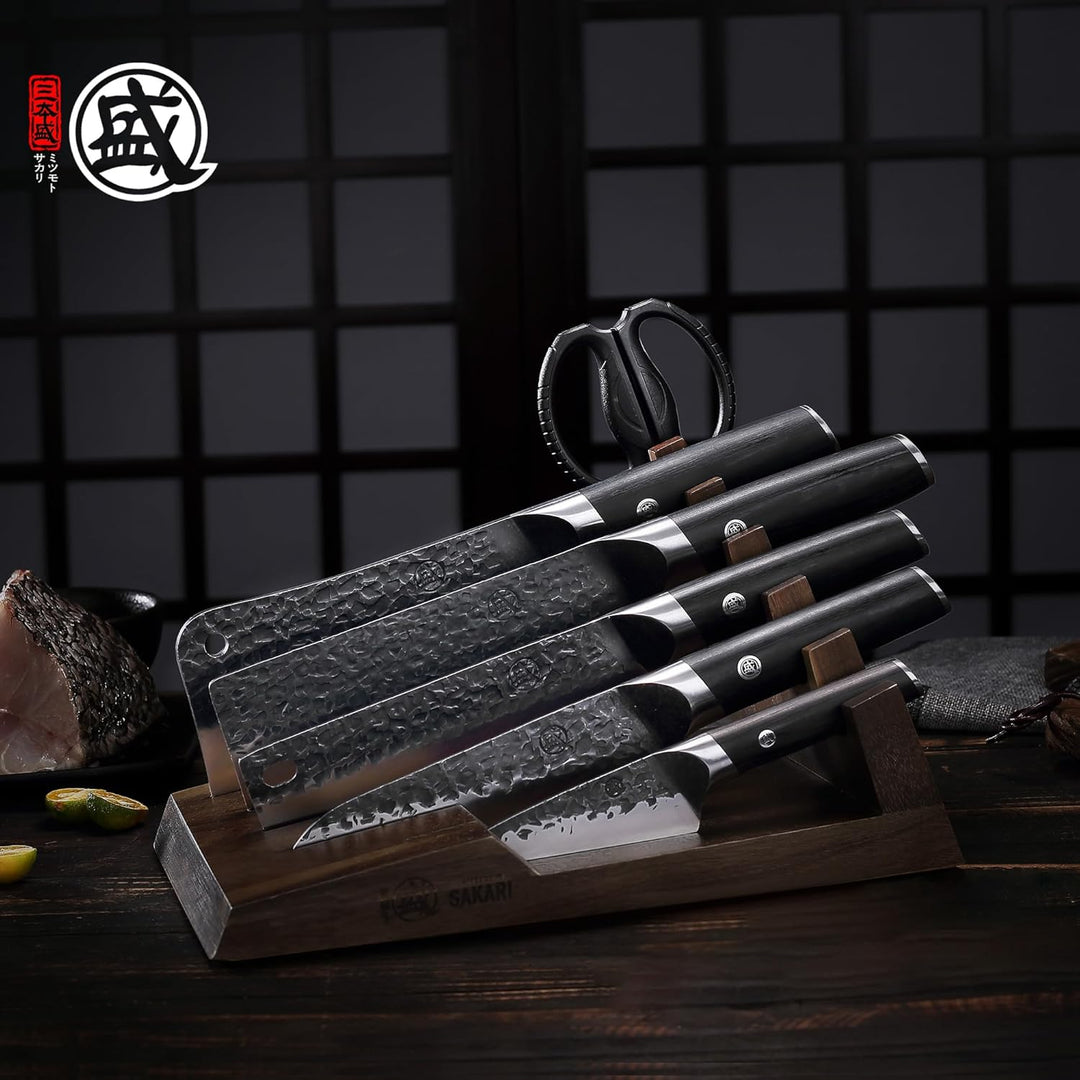 MITSUMOTO SAKARI 30 * 17 * 16cm Flacher Messerhalter, Japanischer Akazienholz Messerhalter, Küchenme