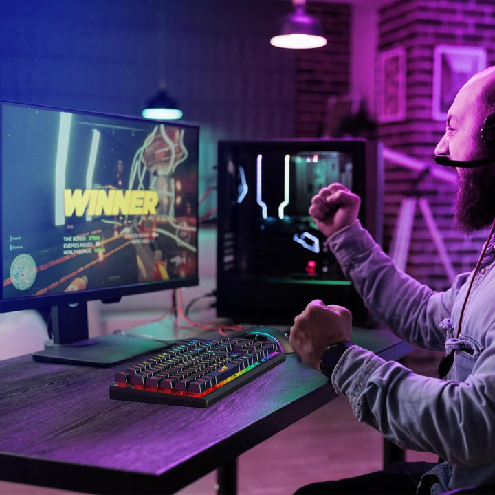 Maus und Tastatur Gaming Büro,RaceGT Tastatur Kabel RGB Beleuchtet LED Hintergrundbeleuchtung Wasser