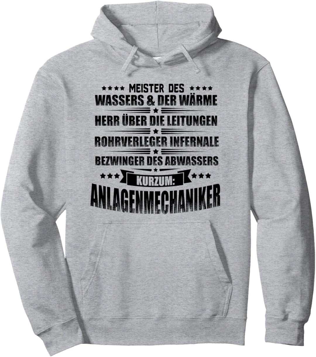 Anlagenmechaniker Meister Des Wassers Und Der Wärme Pullover Hoodie