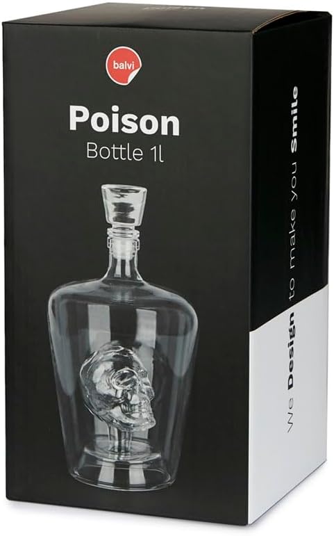 balvi - Poison Spirituosen. Spirituosen 1 l Fassungsvermögen. Darin befindet Sich EIN Schädel. Herge