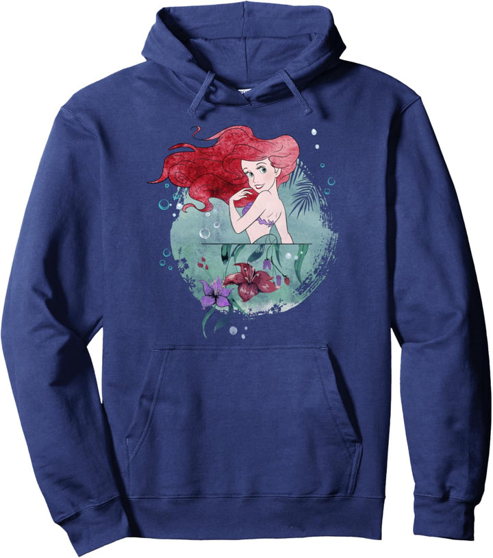 Disney Little Mermaid Ariel Painted Collage Portrait Pullover Hoodie