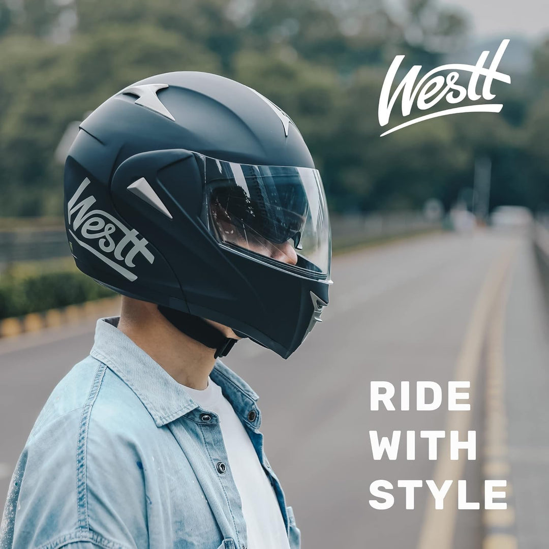 Westt Helmvisier Motorradhelm Visier für Modell: Jet/Classic/Cross X/Torque/Torque X Jethelm Klapphe