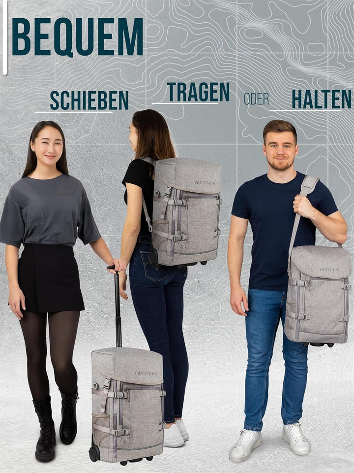 normani Backpacker Reisetaschen-Rucksack Reiserucksack mit Trolleyfunktion mit Frontloader und Handg