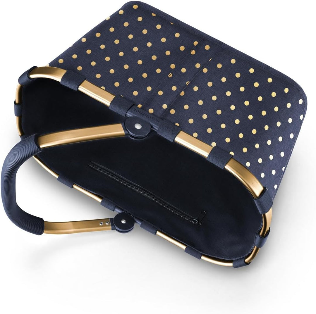 reisenthel carrybag frame metallic dots blue – Stabiler Einkaufskorb mit viel Stauraum und praktisch
