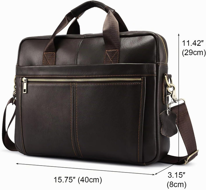 BAIGIO Aktentasche Herren Leder Laptoptasche Handtasche Business Umhängetasche 14 Zoll Vintage Leder