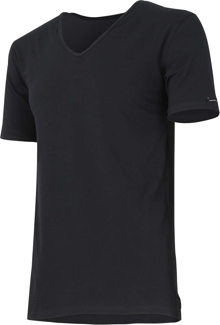 Baldessarini Herren T-Shirt weiss Uni 2er Pack, XXL Schwarz