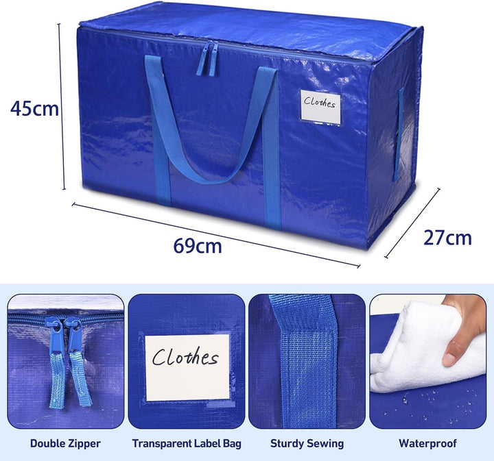 6er-Pack Transporttasche Königsblau, 84L Umzugstasche (69x27x45cm) - Strapazierfähige Umzugstaschen