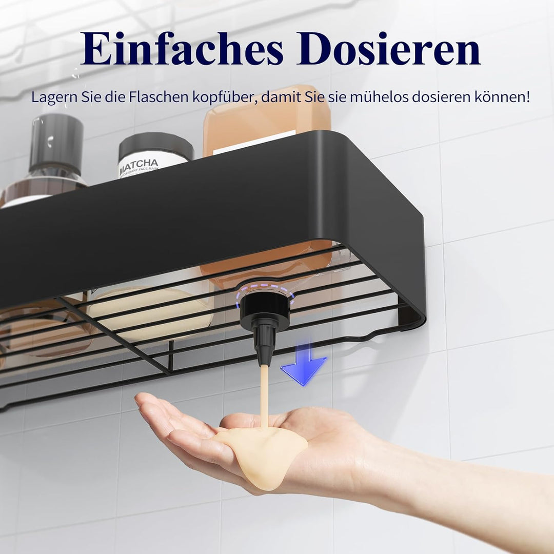Kitsure Duschablage ohne Bohren - 3 Stück rostfreie Badezimmer Organizer, schnell trocknende Badrega