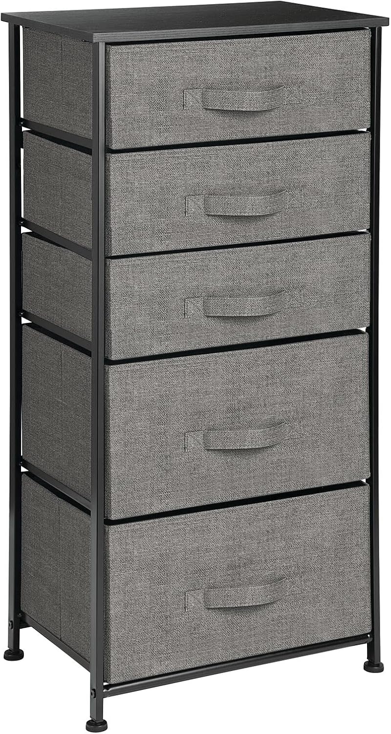mDesign Kommode aus Stoff – praktischer Schrank Organizer mit 5 Schubladen in 2 Grössen – Aufbewahru