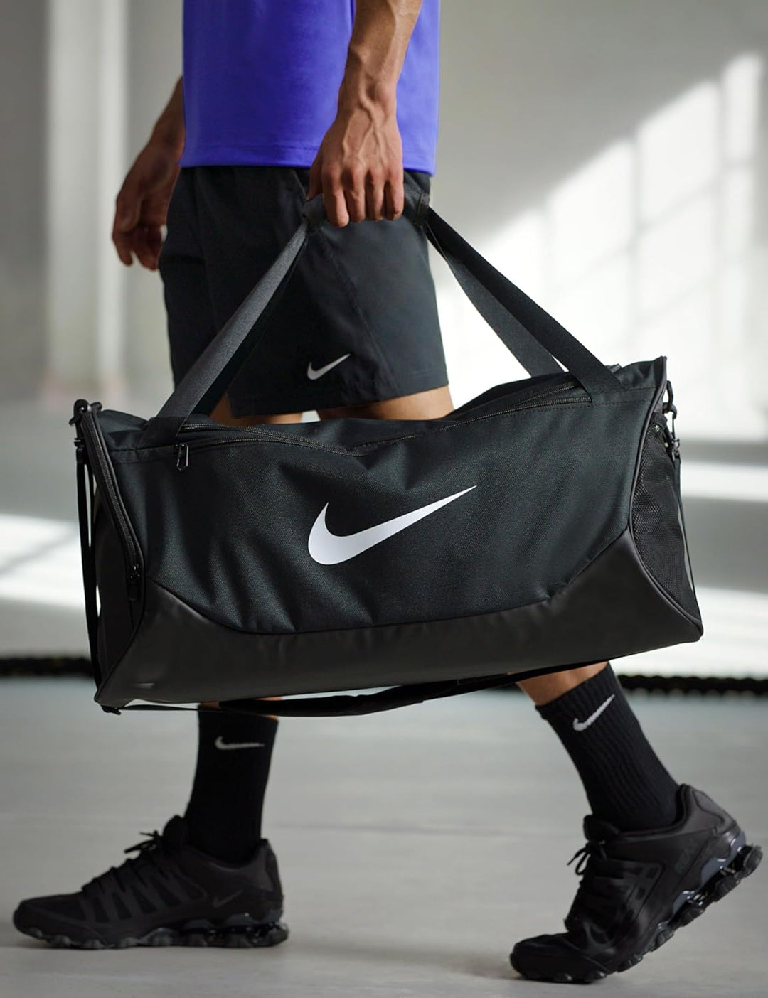 Nike Unisex Brsla S Duff - X Sporttasche Einheitsgrösse Black/Black/White, Einheitsgrösse Black/Blac