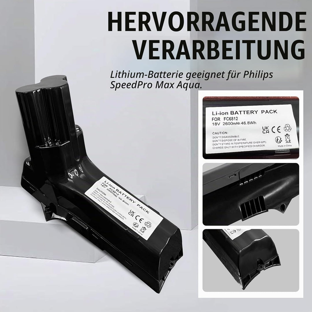 18V Akku für Philips Staubsauger,Kompatible mit Philips SpeedPro Max Aqua,SpeedPro Max Stick,FC6813