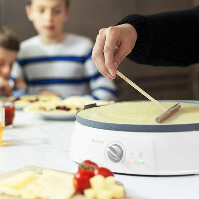 Cecotec Crepe Fun CrepeStone Twin, 1200 w Power und Antihaftbeschichtungsstein aus ökologischem Stei