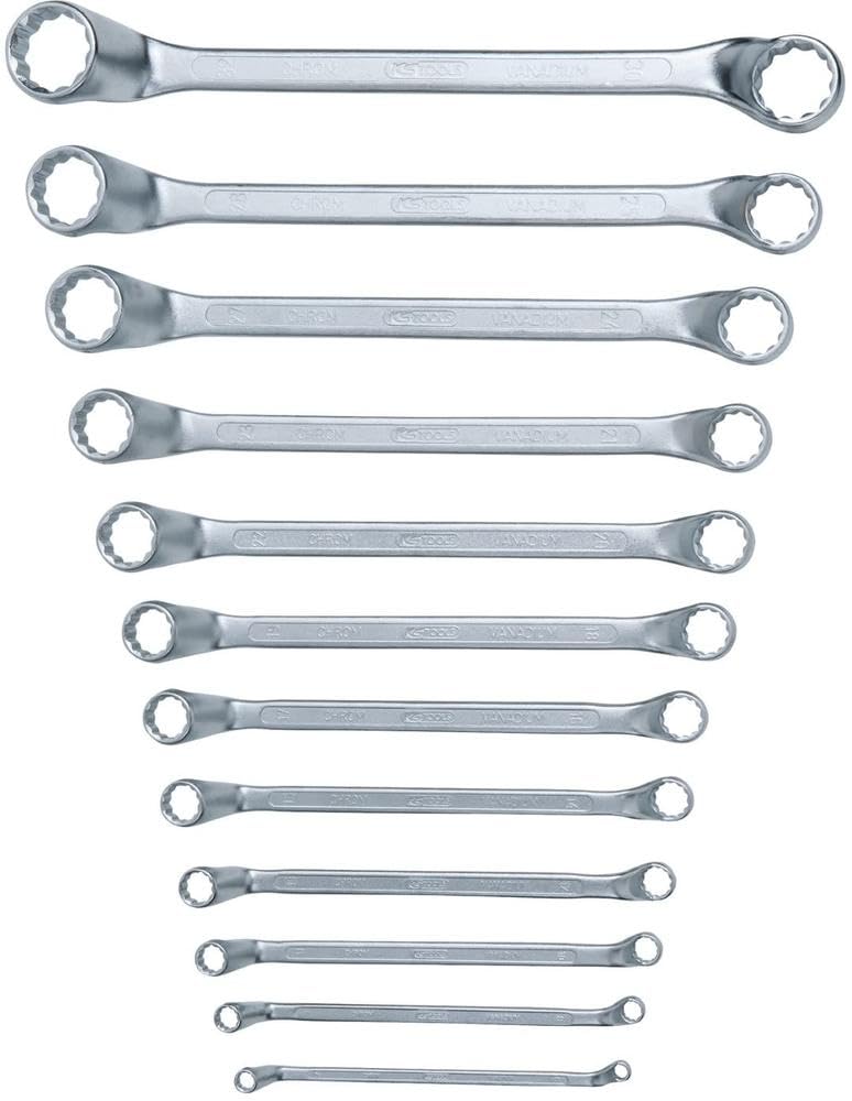 KS Tools 517.0250 CLASSIC Doppel-Ringschlüssel-Satz, 12-tlg. gekröpft, 6-32mm