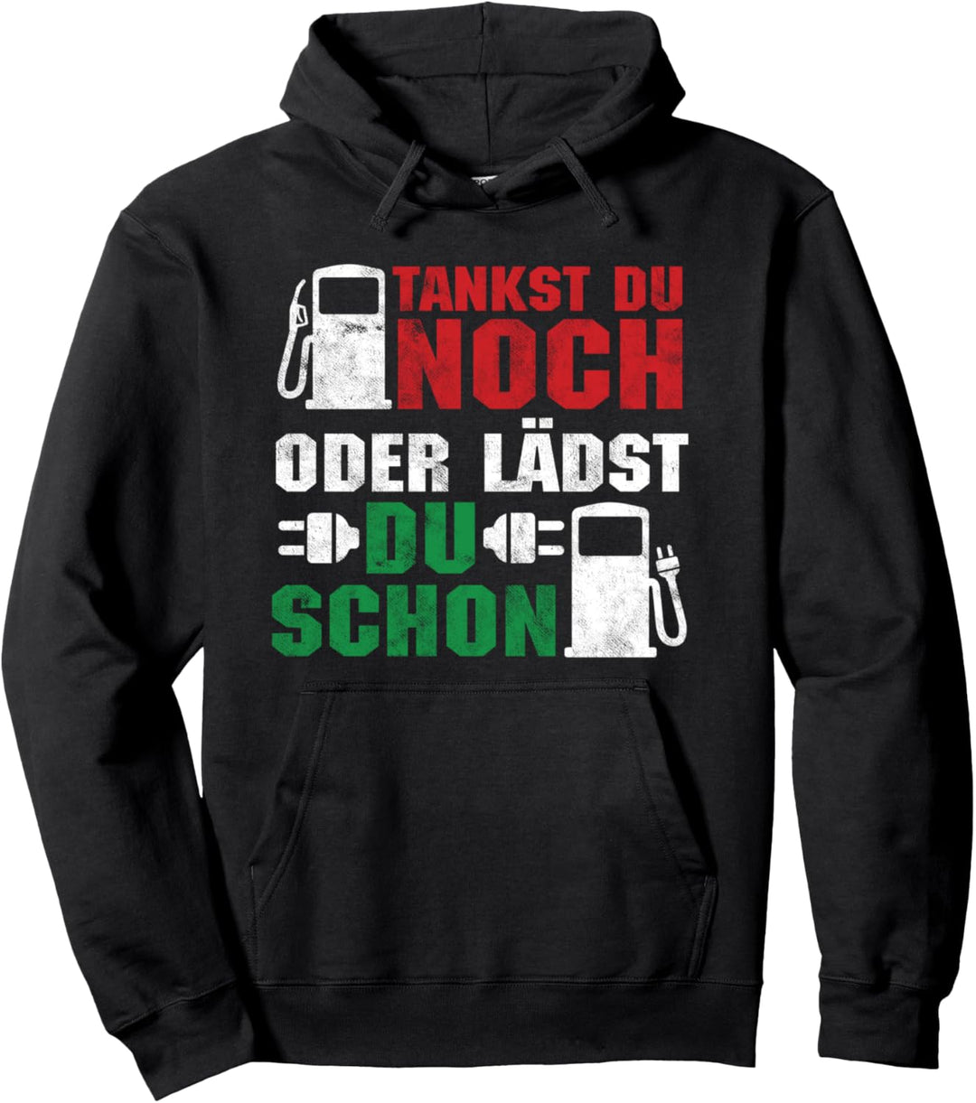 Tanken Aufladen Akku E-Auto Elektroauto Hybrid Geschenk Pullover Hoodie