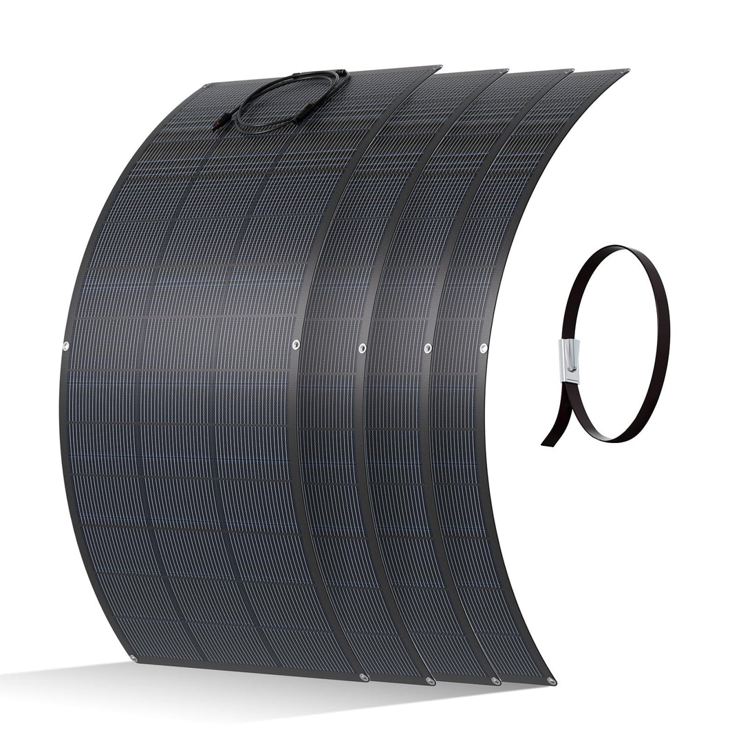 ECO-WORTHY 4 Stück Solarpanel Flexibel 200W,ETFE,25% hohe Umwandlung 800W Flexible Solarmodule für B