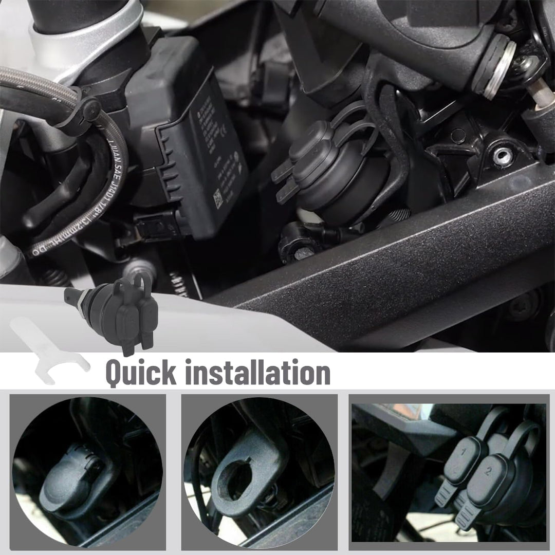 5 V USB-Ladegerät für Motorrad, Netzadapter mit zwei Anschlüssen für BMW R1200GS R1250GS R1250RT R12