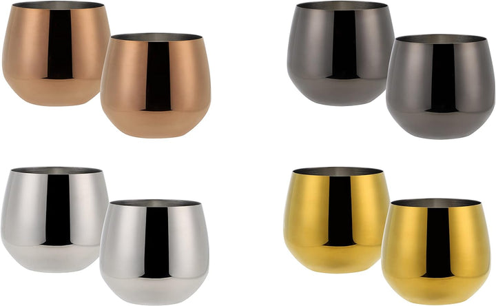 Echtwerk Weingläser, 6-tlg Rotweingläser, Trinkbecher aus Edelstahl, Unzerbrechliche Trinkgläser, Br