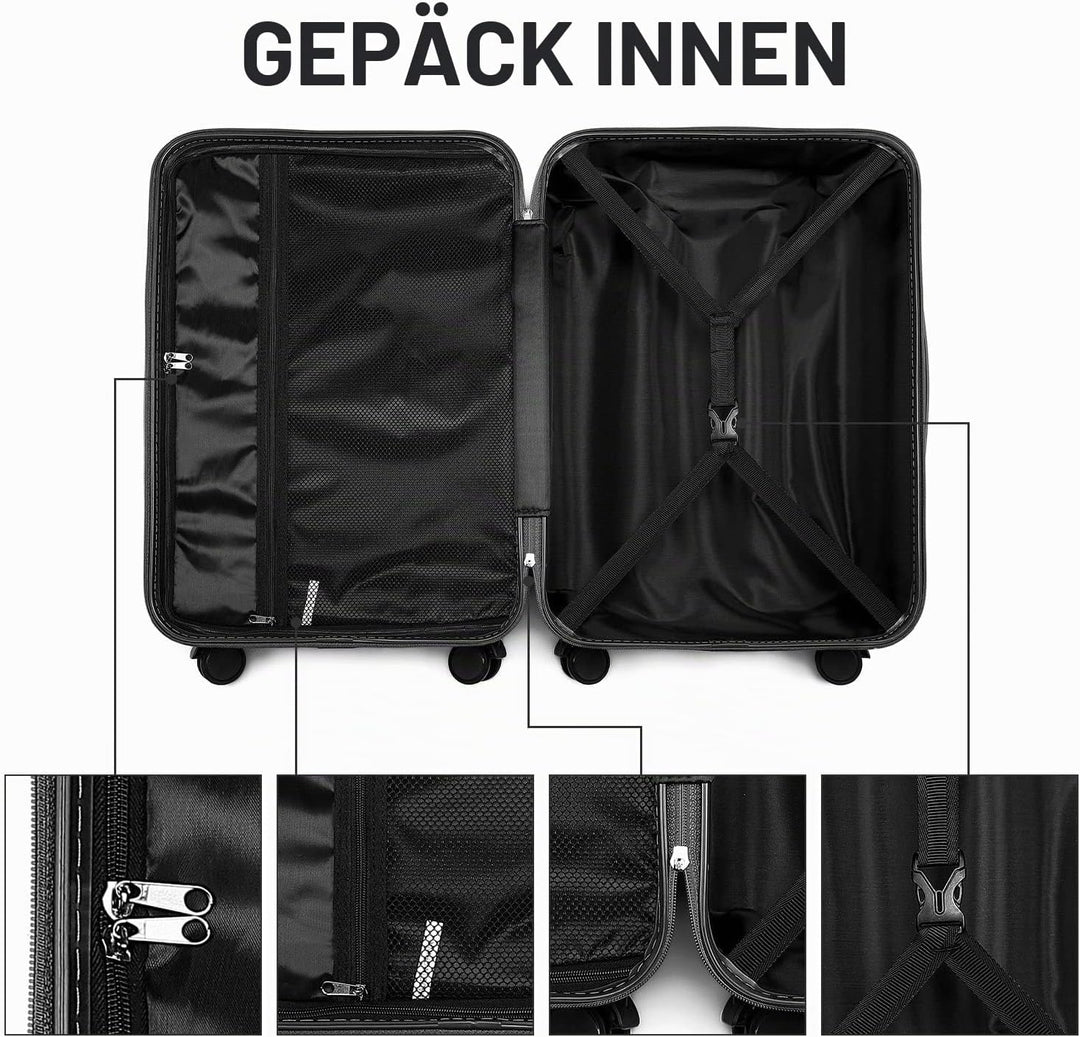 British Traveller Handgepäck Koffer Gross Reisekoffer Gross Hartschalenkoffer 74.5 * 49 * 30.5cm mit