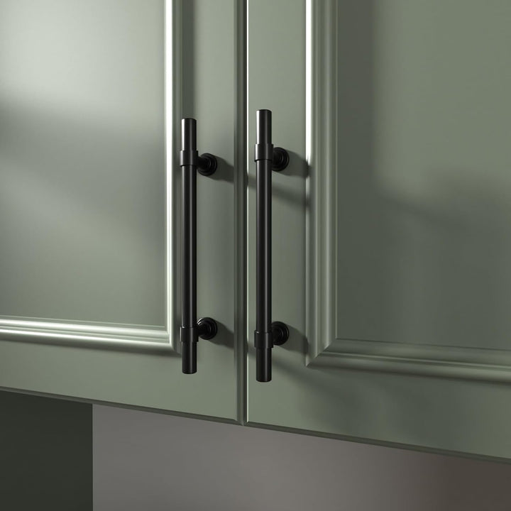 LONTAN 10 Stück Griffe für Küchenschränke Schwarz Griffe Küchengriffe 160mm lochabstand Schrankgriff