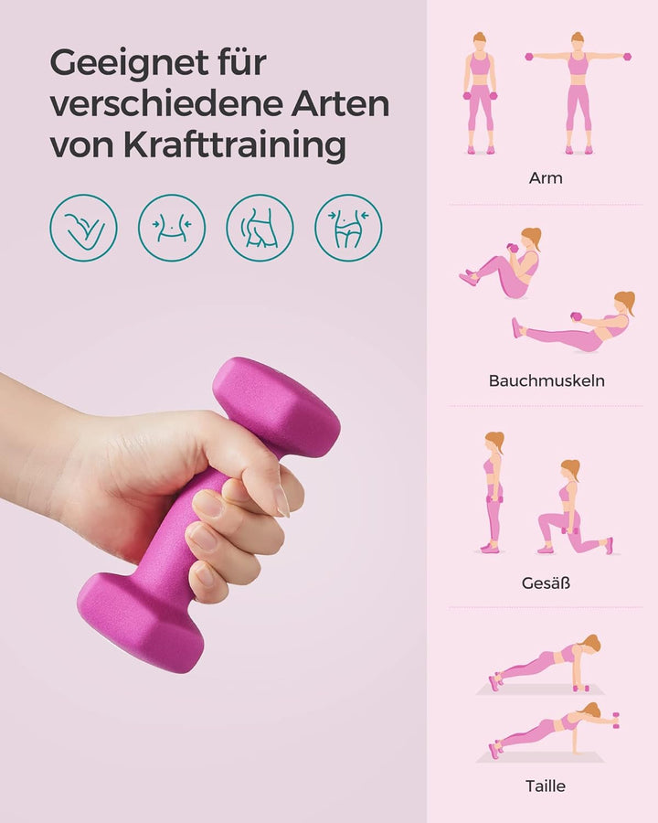 SONGMICS Hanteln, 2er Set,Hantelset, Kurzhanteln, Hexagon, Neopren-Beschichtung, Krafttraining, Work