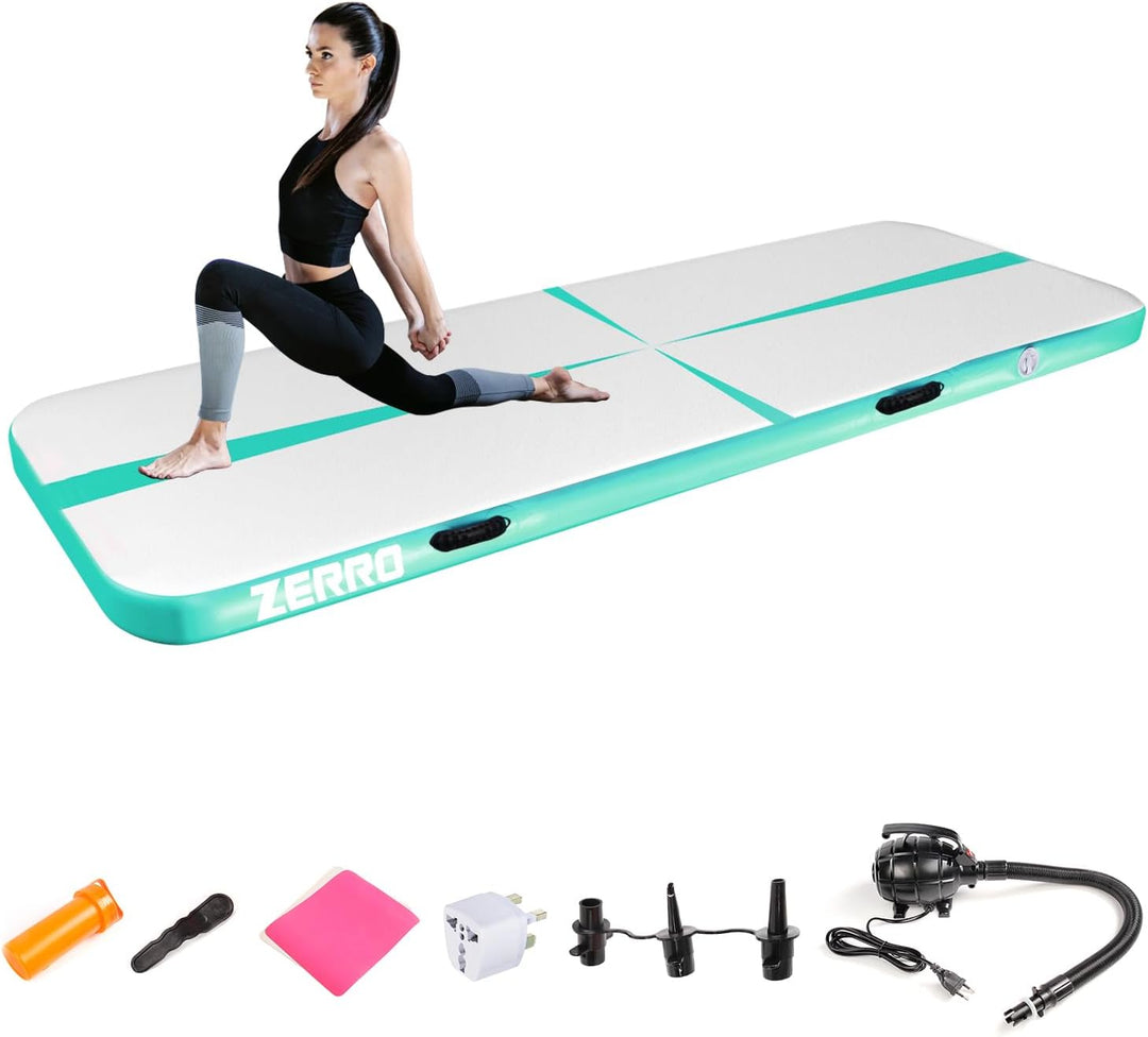 CCLIFE Tumbling Airtrack Turnmatte Rolle Air Roll 1/3/4/5m Aufblasbar Gymnastik klappbar mit Elektri