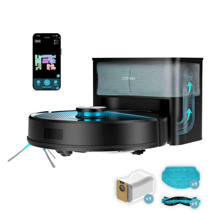 Cecotec Saugroboter und Wischroboter mit Selbstentleerungsstation Conga Y50 X-Treme. Lasernavigation