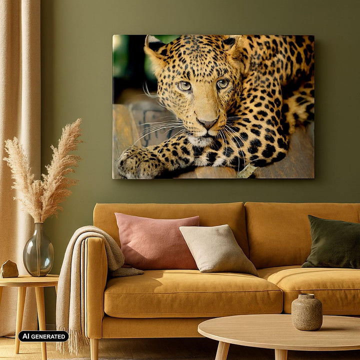 Bilder auf Leinwand Tiere gefährlich wilde katze Leinwandbild 70x50cm Wandbilder Dekoration Wohnzimm