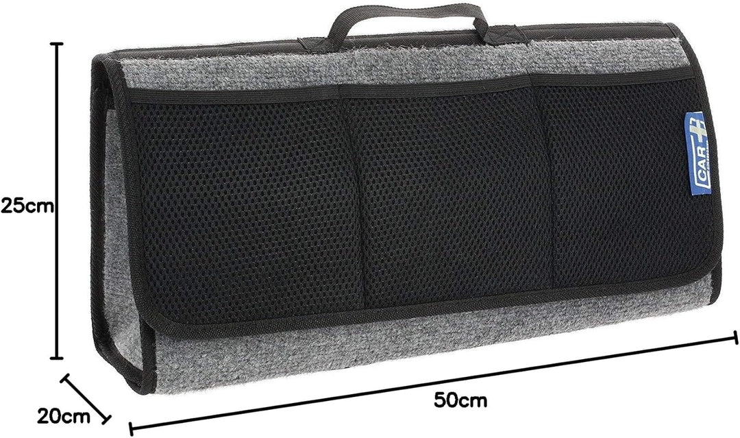 Sumex 2808032 Kofferraumtasche aus schwarzem Teppichbodenstoff mit Klettverschluss, 50 x 25 cm