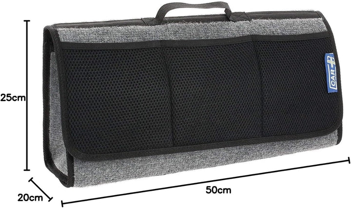 Sumex 2808032 Kofferraumtasche aus schwarzem Teppichbodenstoff mit Klettverschluss, 50 x 25 cm
