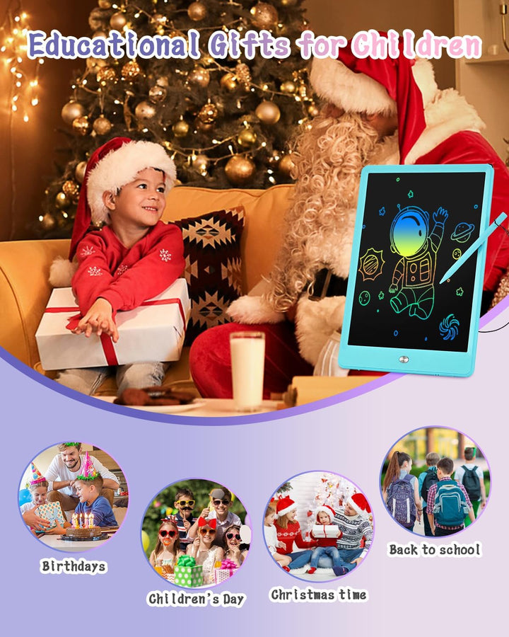 BlueSwan 2 Stück 10 Zoll LCD Schreibtafel, Maltafel Zaubertafel für Kinder, Löschbares Zeichenbrett,