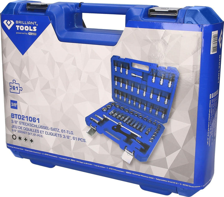 BRILLIANT TOOLS BT021061 3/8 Zoll Steckschlüssel-Satz, 61-tlg [Powered by KS TOOLS]