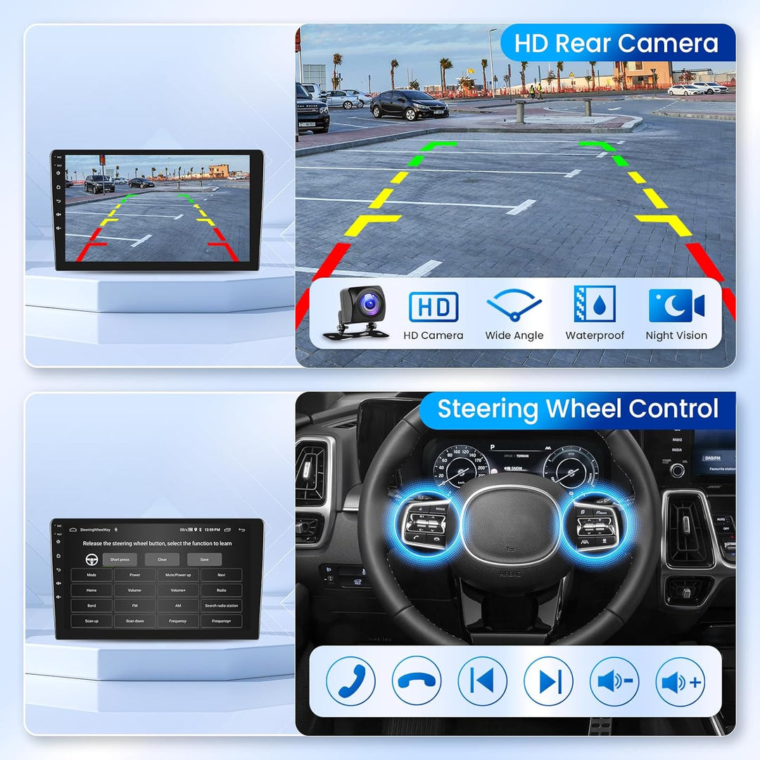 Podofo Android Autoradio GPS für Peugeot 308 408 2009-2013, 9" Touchscreen WiFi Bluetooth FM RDS Rad