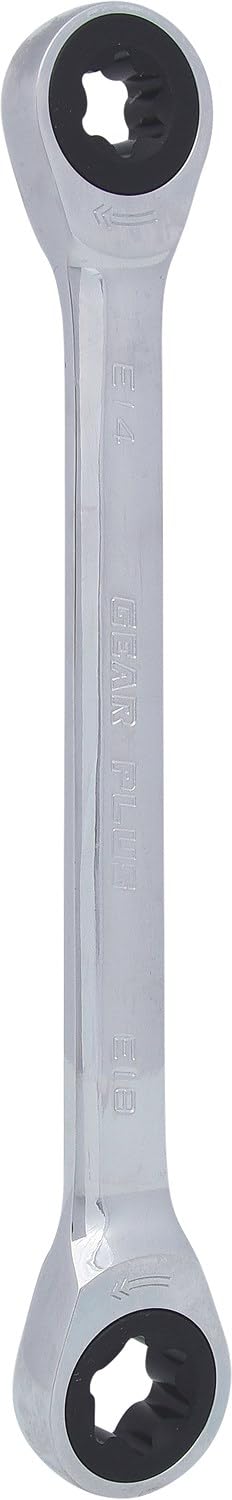 KS Tools 503.4355 GEARplus TX-E-Doppel-Ratschenringschlüssel,E14xE18, E14xE18