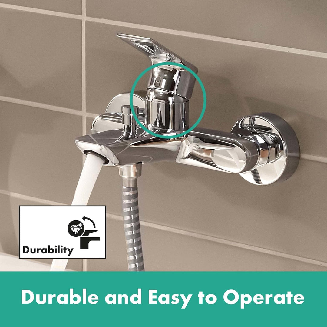 hansgrohe Wannenarmatur Rebris E, Aufputz Badarmatur für 2 Funktionen, Chrom Chrom Wanne, Chrom Wann